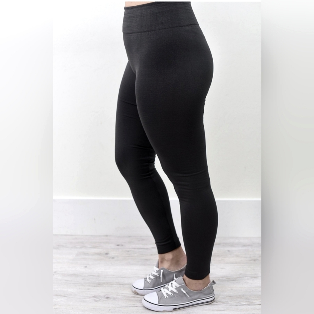 (2) Black Solid Boutique Leggings | One Size Fits Most 4-12